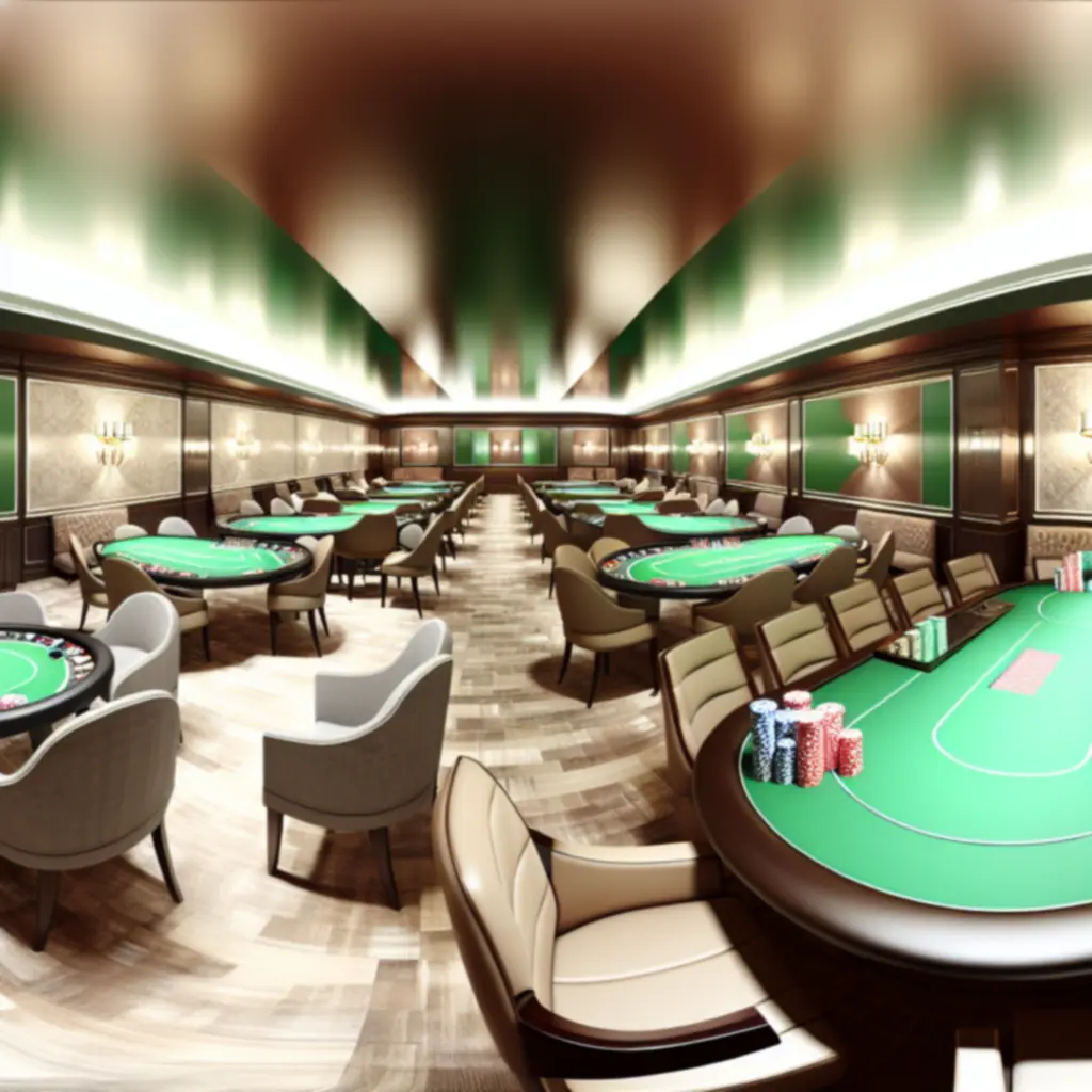 Modern, elegáns pókerterem belső tér az AutoFix Garage Hubban