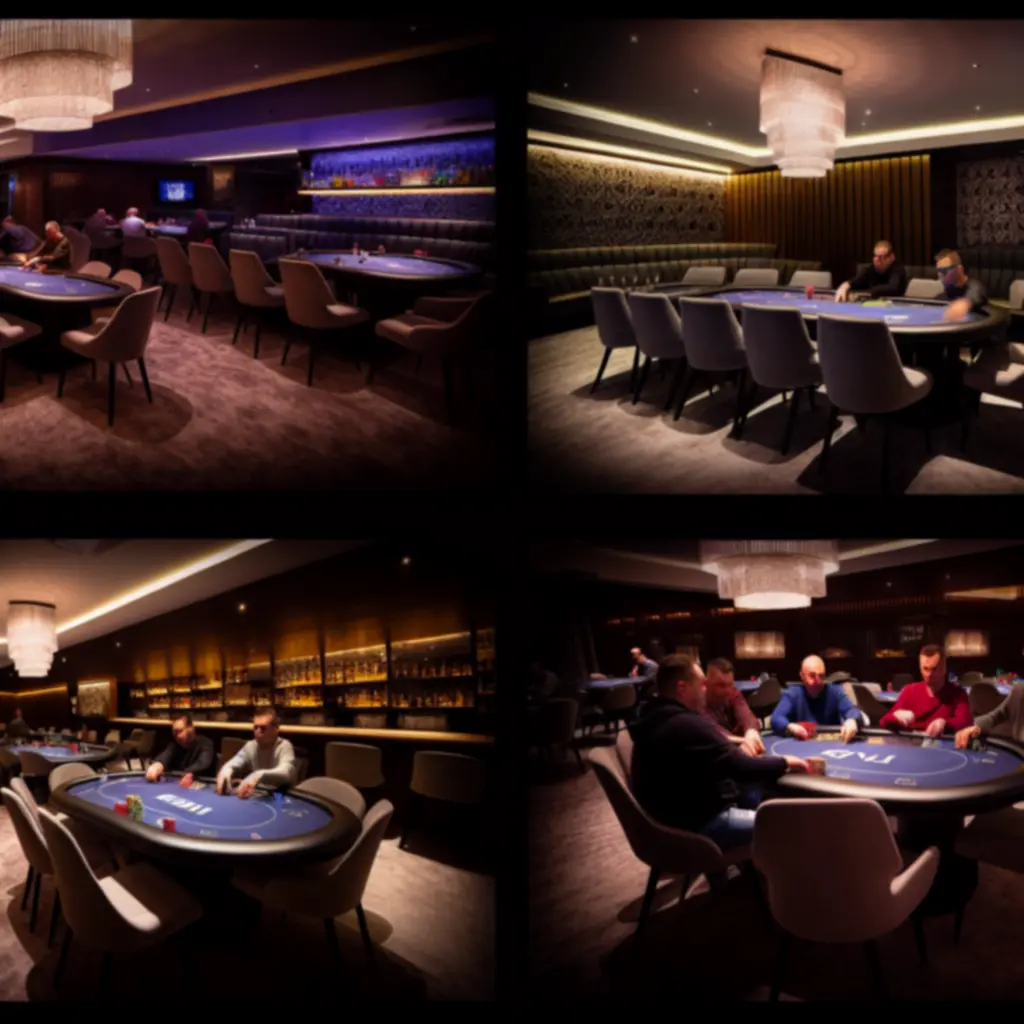 Hangulatos pókerasztalok az AutoFix Garage Hub versenytermében