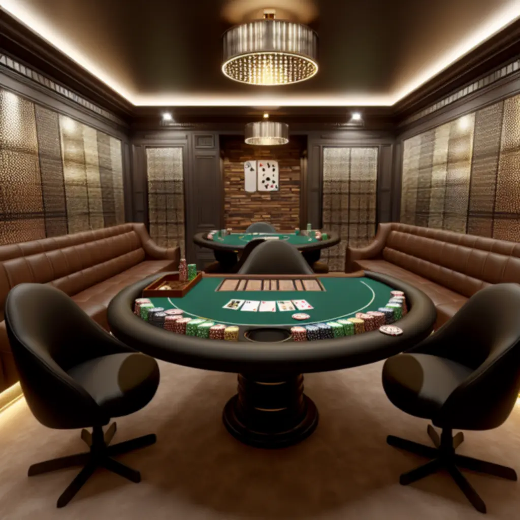 VIP pókerasztal élmény hangulatos megvilágítással