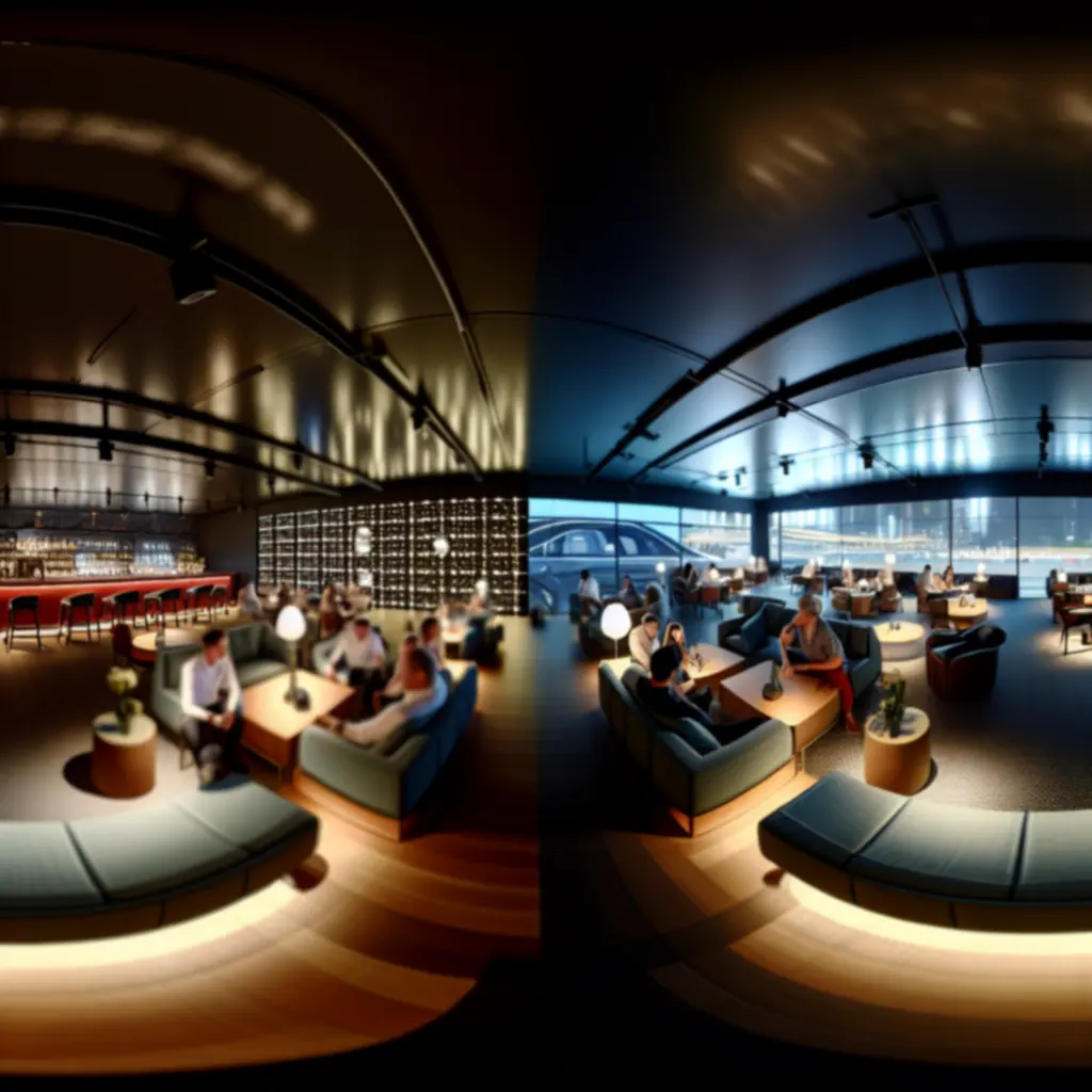 Atmoszférikus lounge tér az AutoFix Garage Hub-ban