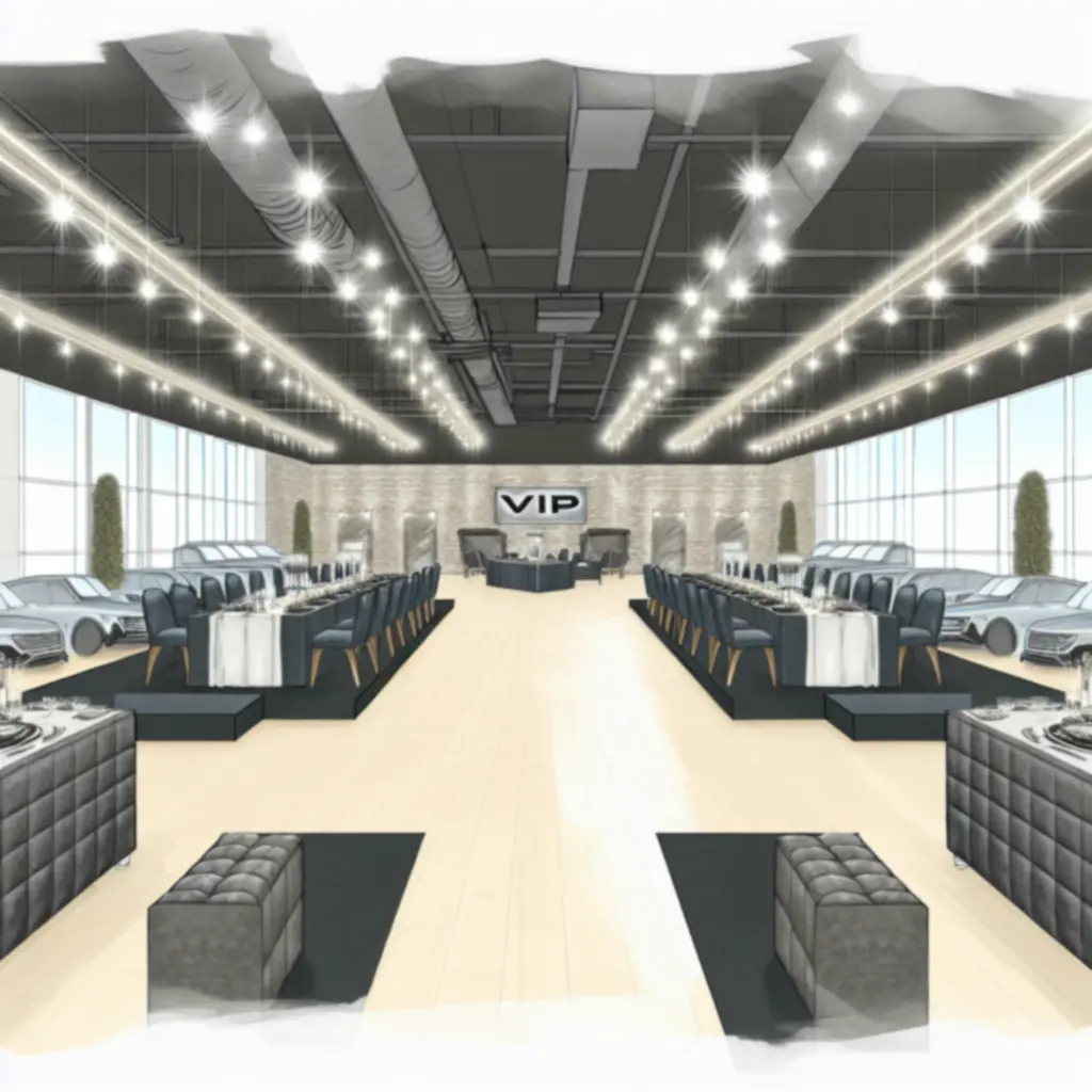 Exkluzív VIP különterem elegáns berendezéssel az AutoFix Garage Hubban